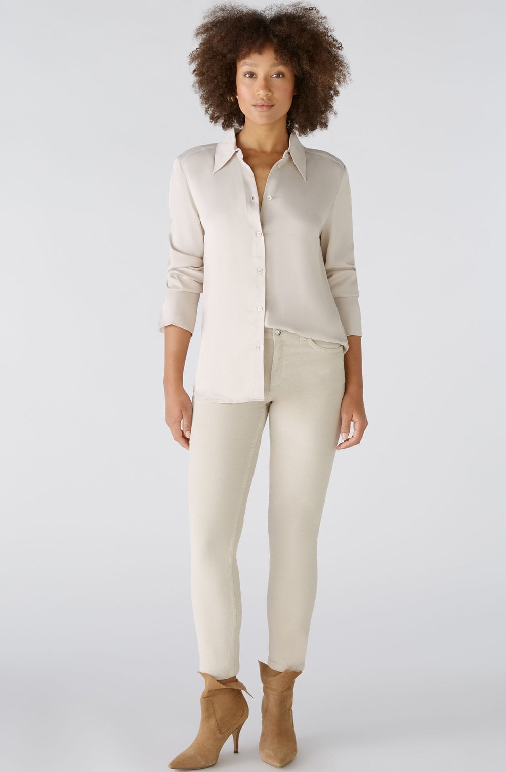 Light Stone Satin Touch Blouse