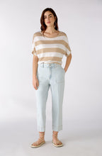 Light Stone Stripe Knit Top