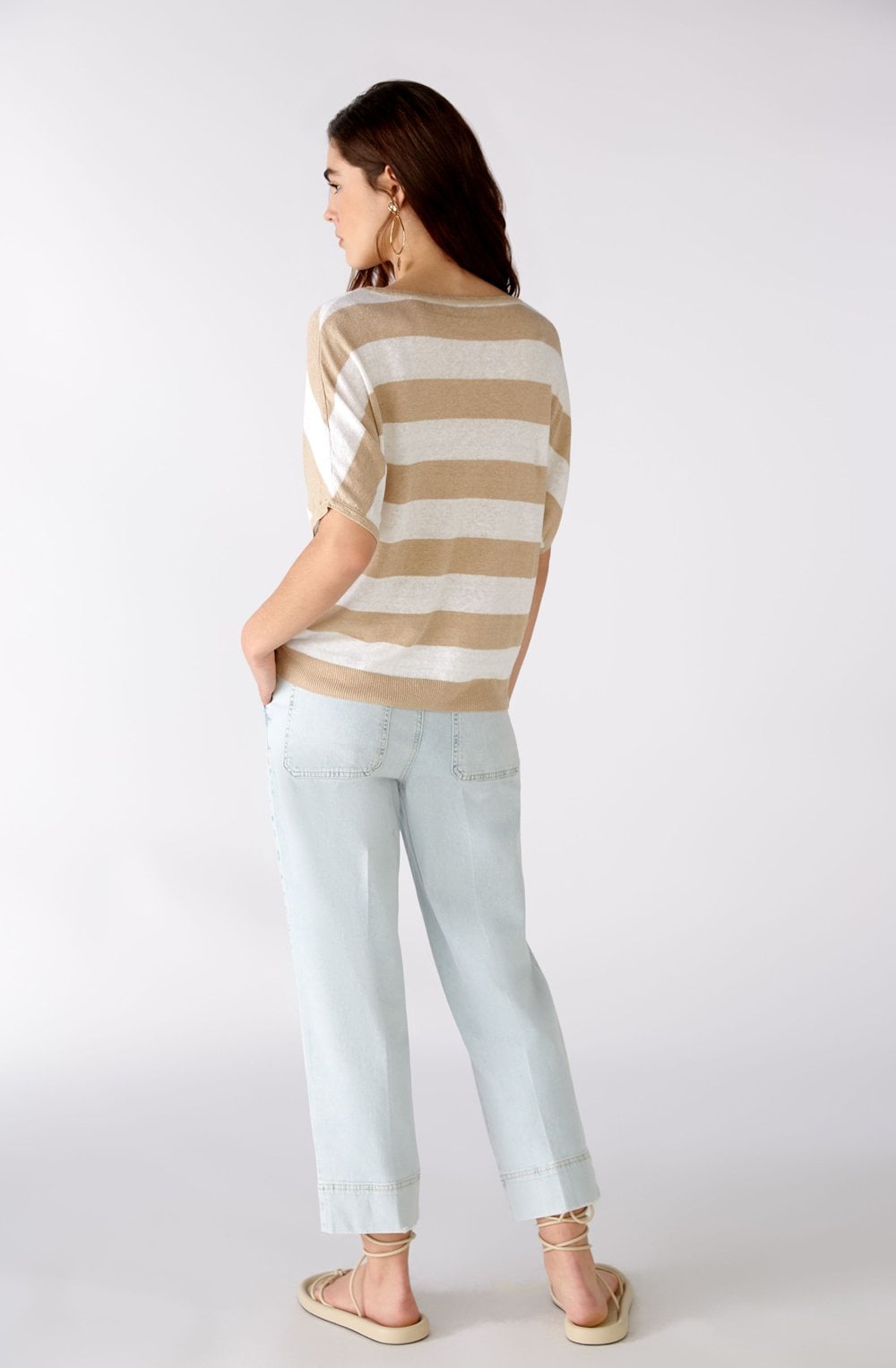 Light Stone Stripe Knit Top