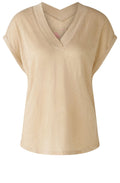 Light Stone V Neck Linen T Shirt