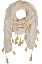 Light Yellow and White Checked Scarf