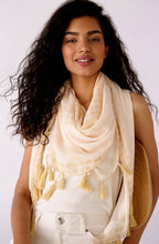 Light Yellow and White Checked Scarf