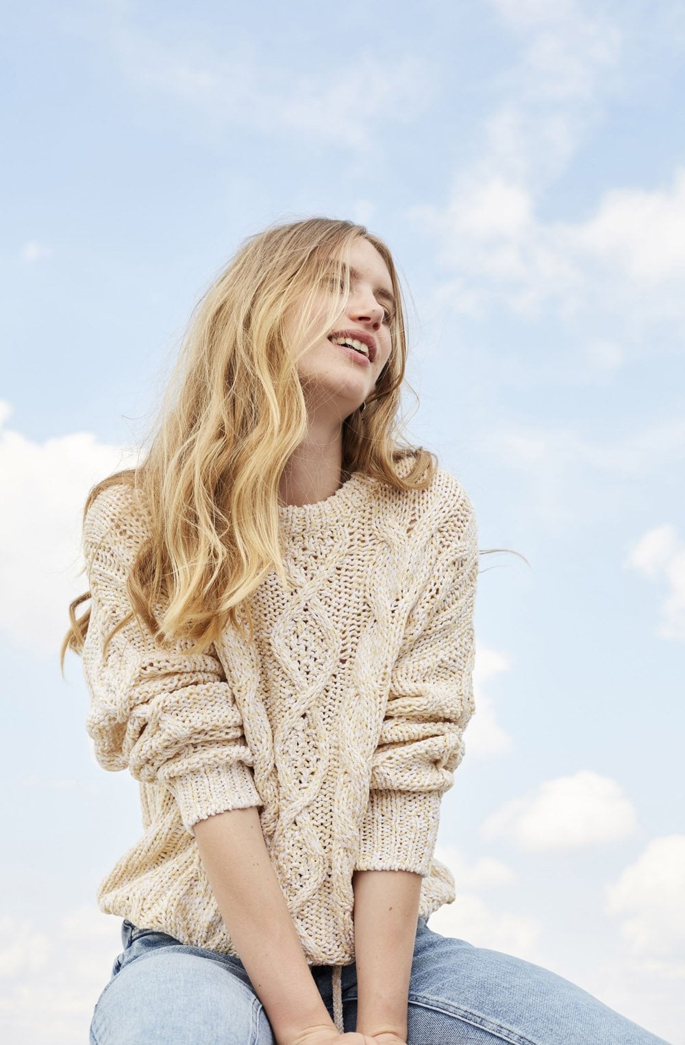 Light Yellow Open Knit Jumper