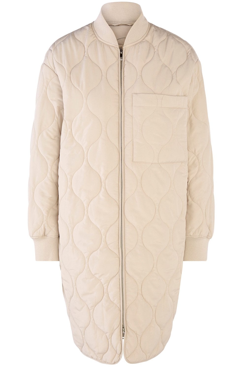 Lightly Padded Oatmeal Long Coat