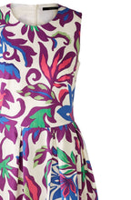 Lilac Green Cotton and Linen Blend Midi Dress