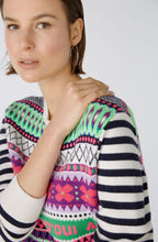 Lilac Green Funky Pattern Jacquard Jumper