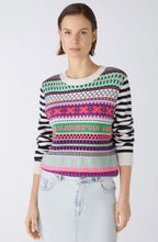 Lilac Green Funky Pattern Jacquard Jumper