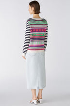 Lilac Green Funky Pattern Jacquard Jumper