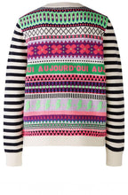 Lilac Green Funky Pattern Jacquard Jumper