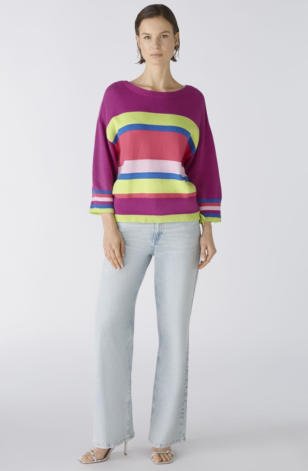 Lilac Green Gathered Sides Jumper