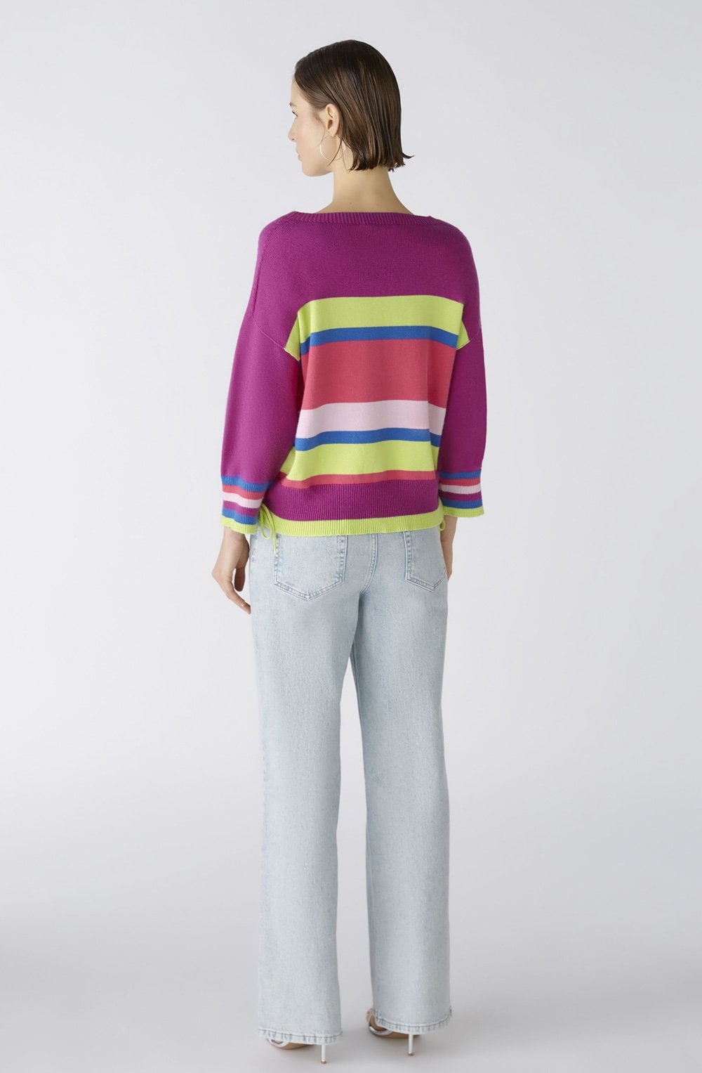 Lilac Green Gathered Sides Jumper