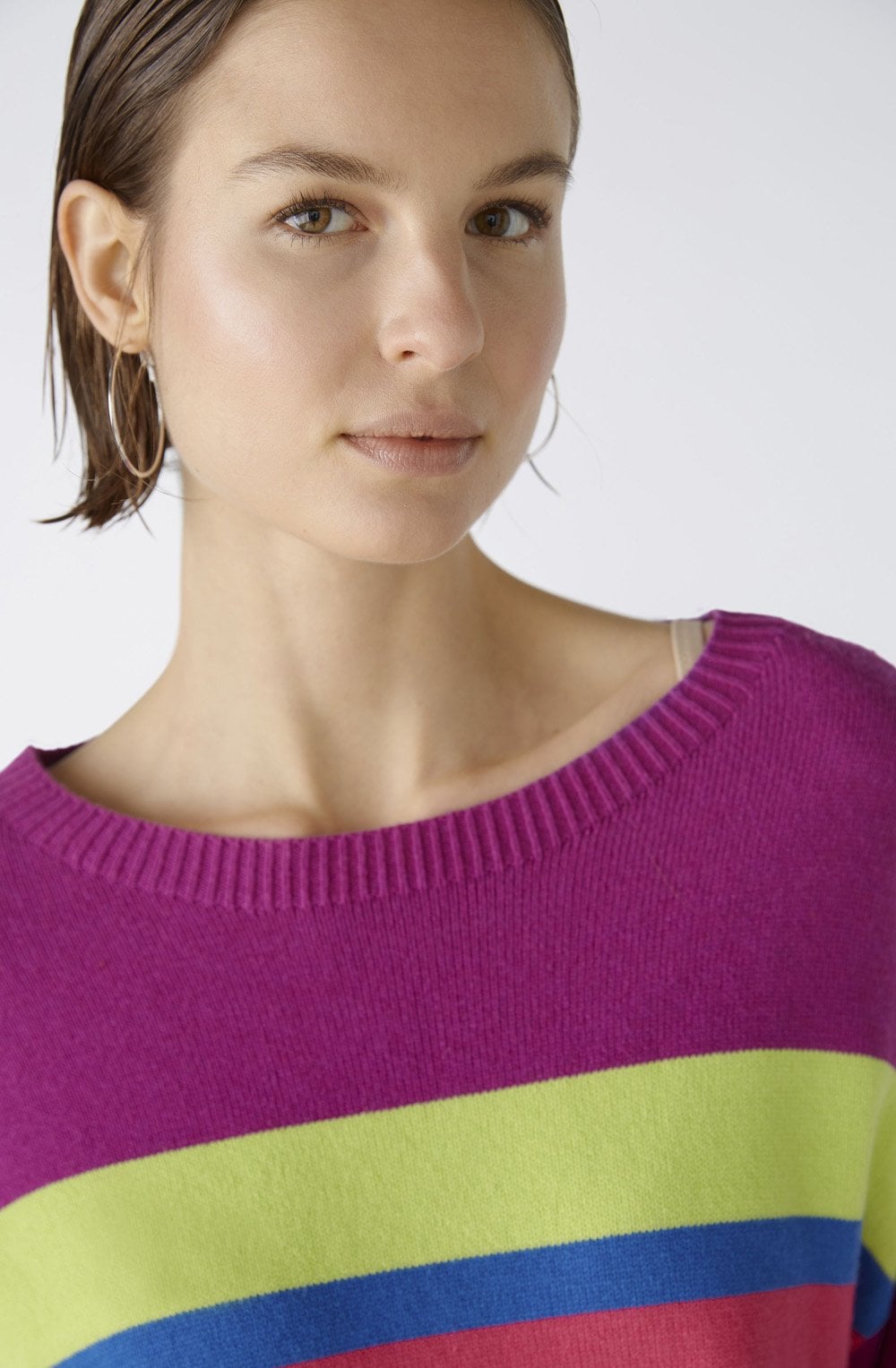 Lilac Green Gathered Sides Jumper