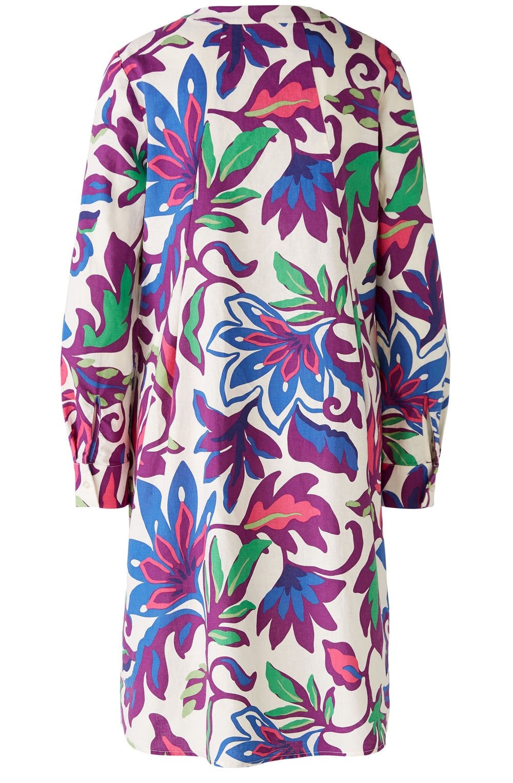 Lilac Green Linen and Cotton Blend Tunic Dress