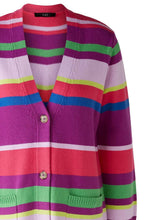 Lilac Green Striped Knitted Coat