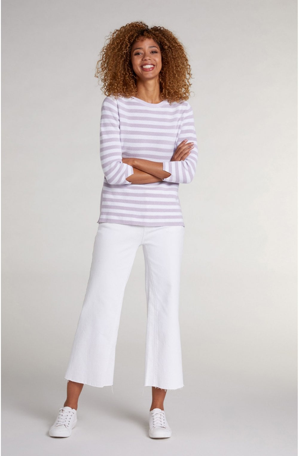 Lilac & White Stripe Jumper