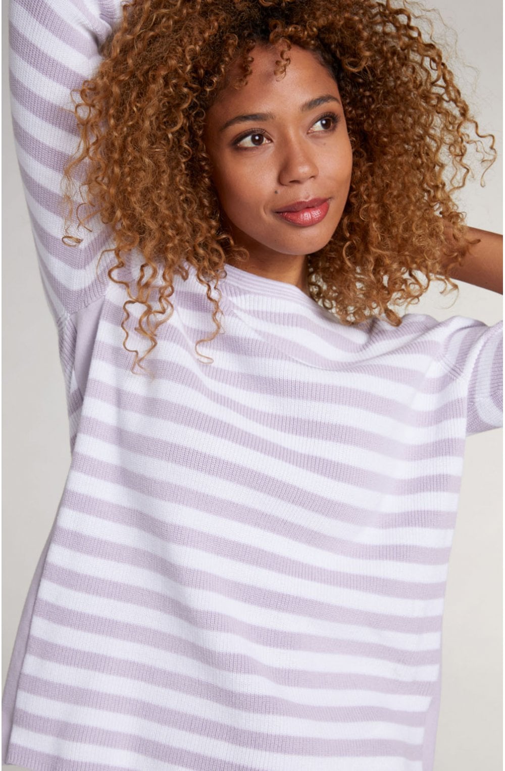Lilac & White Stripe Jumper