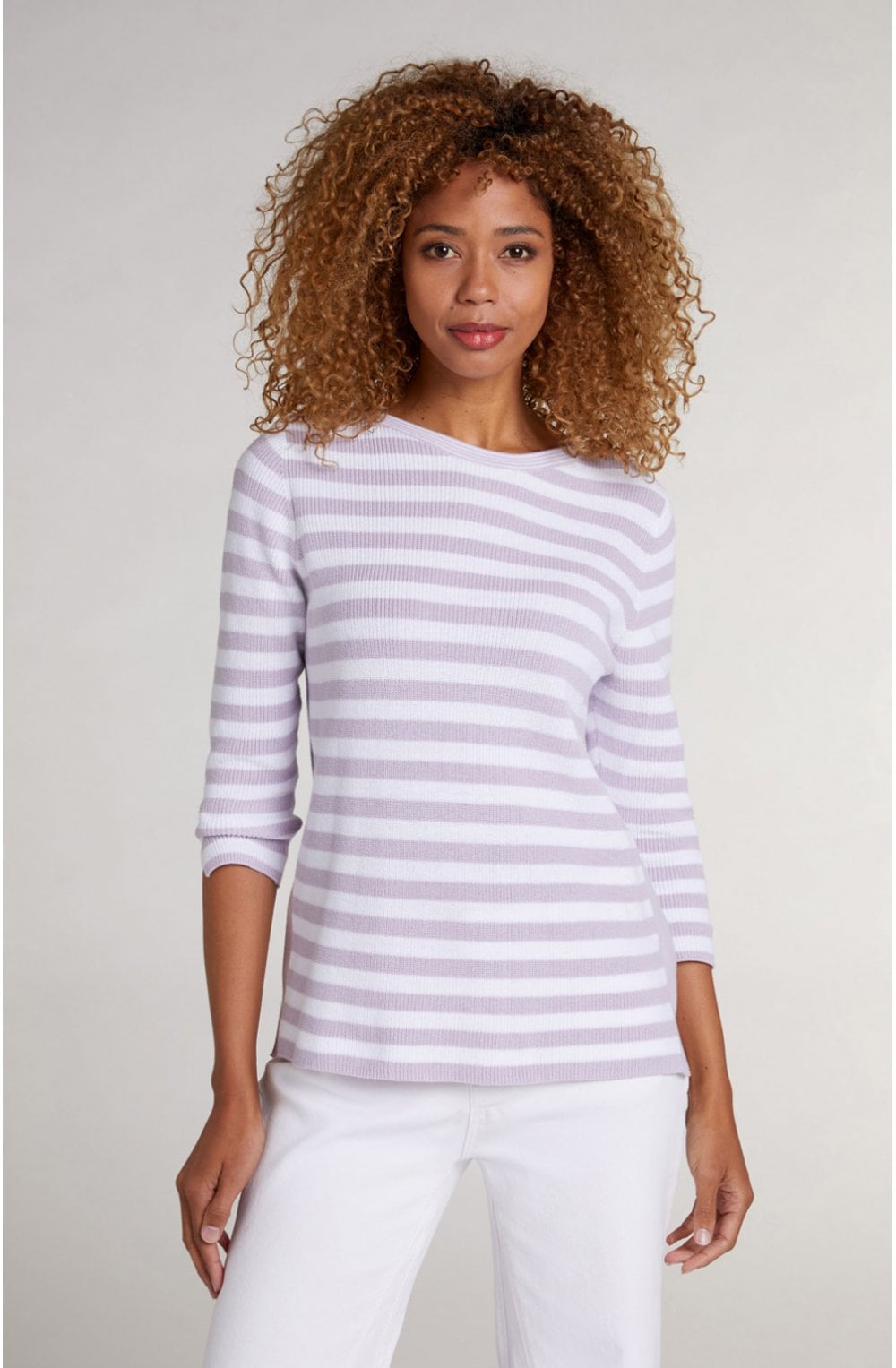 Lilac & White Stripe Jumper