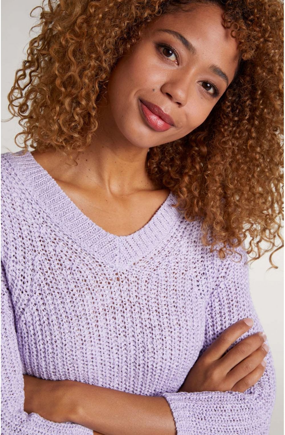 Lilac Woven Knit Jumper