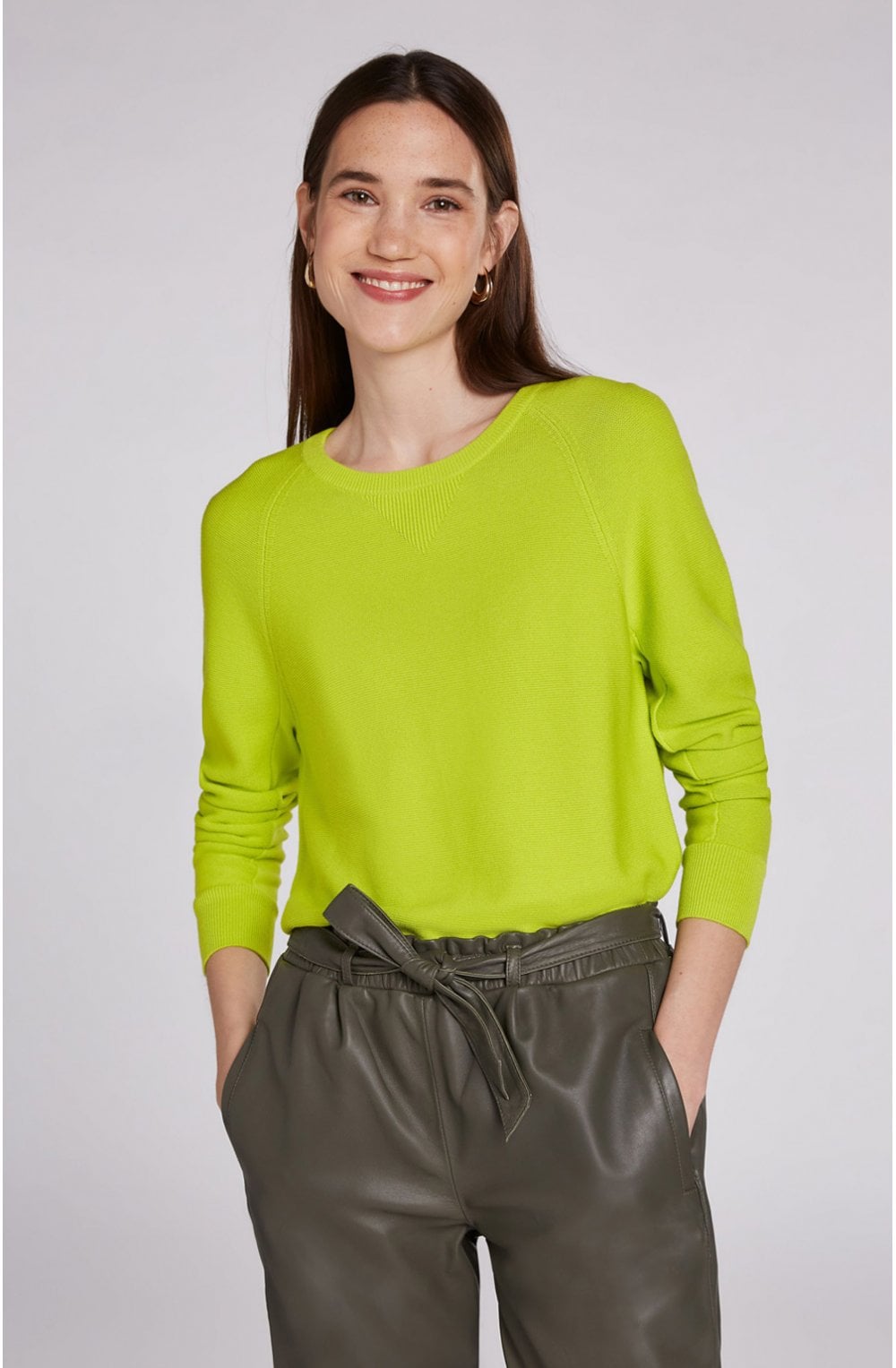 Lime Green Fine Rib Jumper