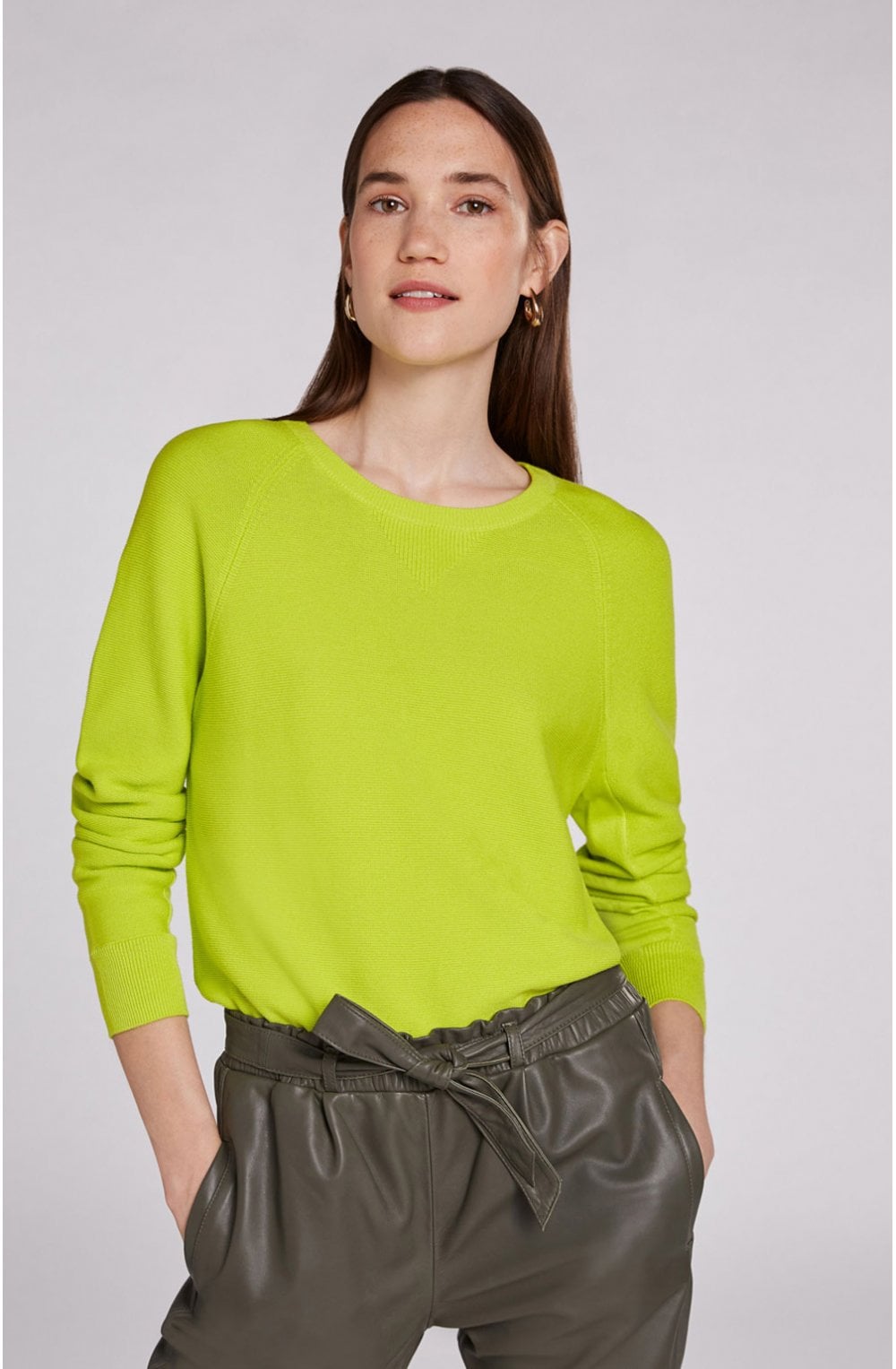 Lime Green Fine Rib Jumper