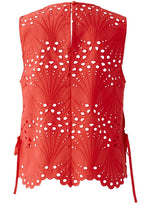 Lipstick Red Broderie Anglaise Blouse