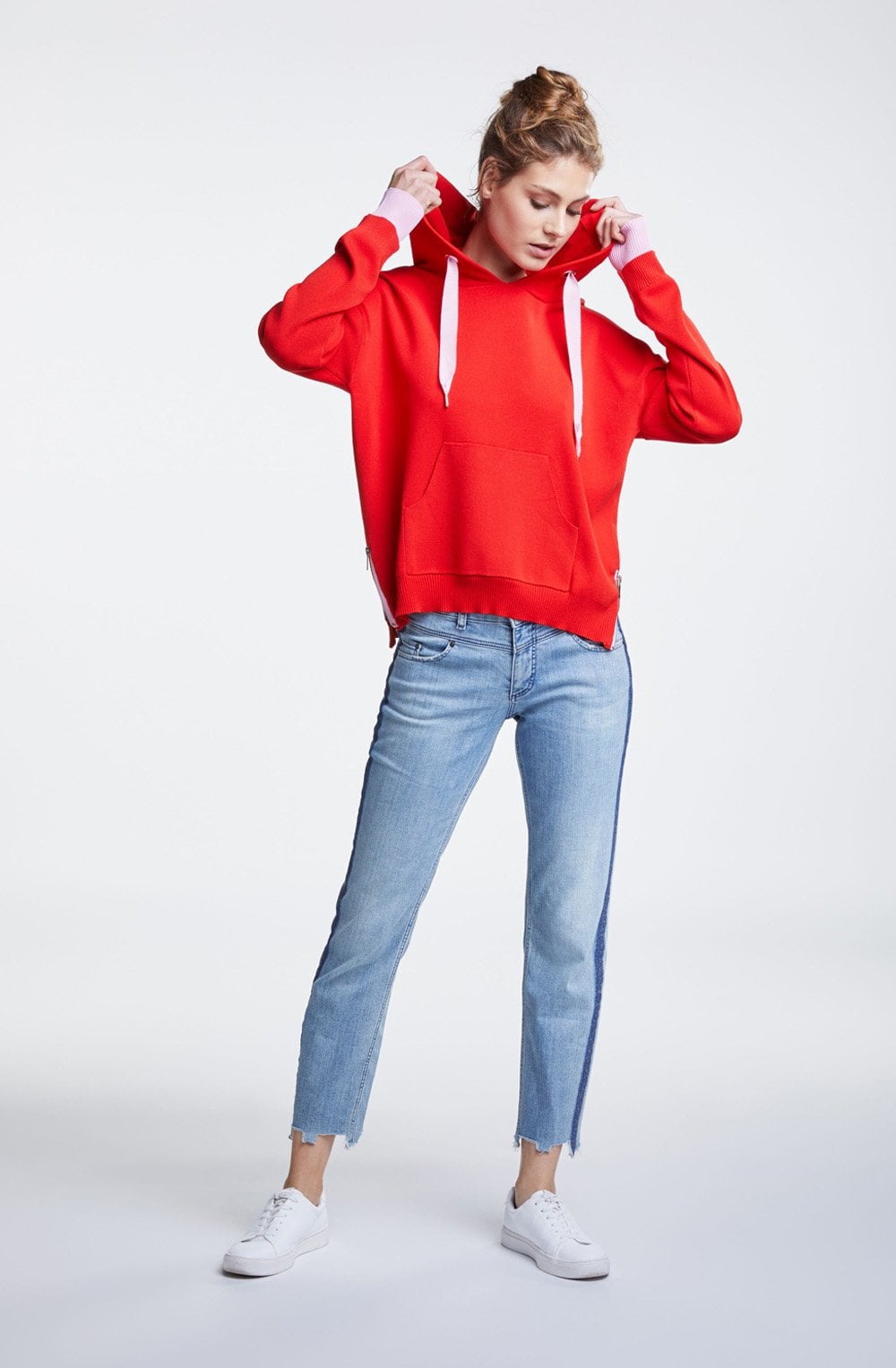 Lipstick Red Hooded Sweatshirt