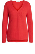 Lipstick Red Ribbed Knit Sweater