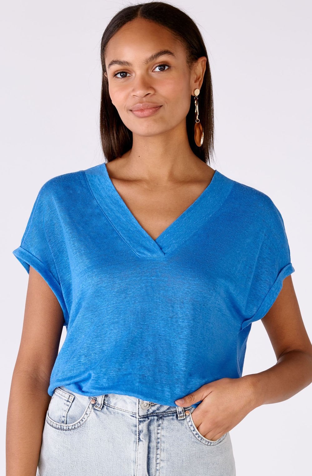 Lolite Blue Linen T Shirt