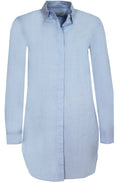 Long Line Pale Blue Shirt