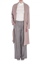 Long Line Rose Tie Belt Coat