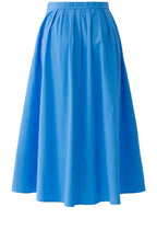 Marina Blue Cotton Midi Skirt