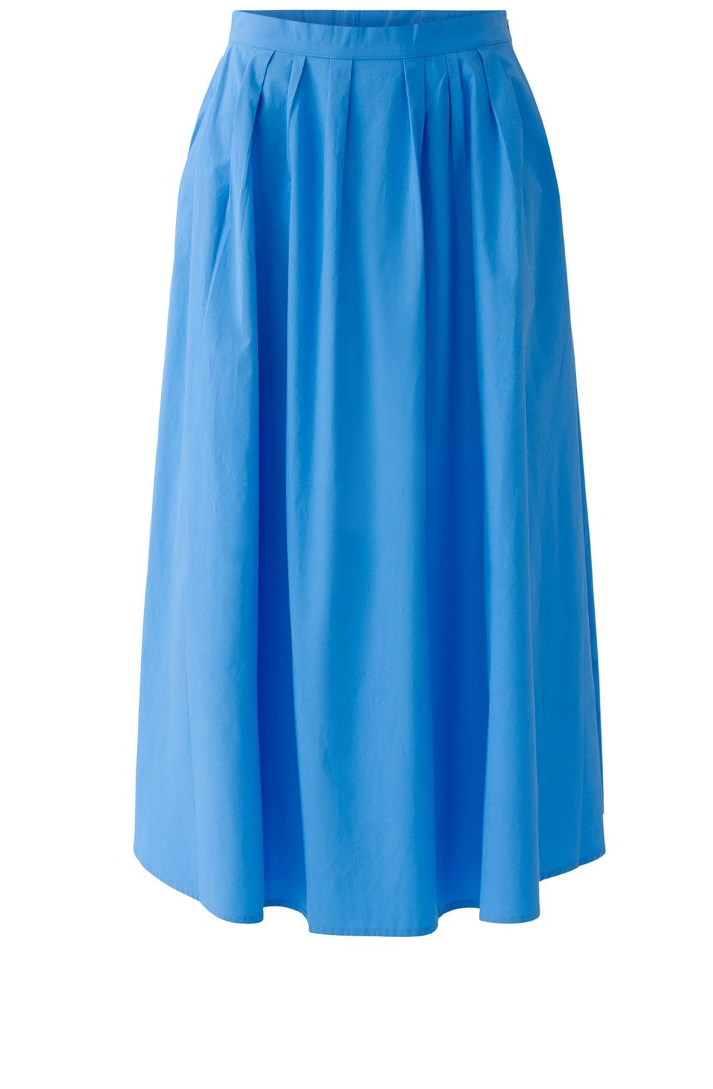 Marina Blue Cotton Midi Skirt