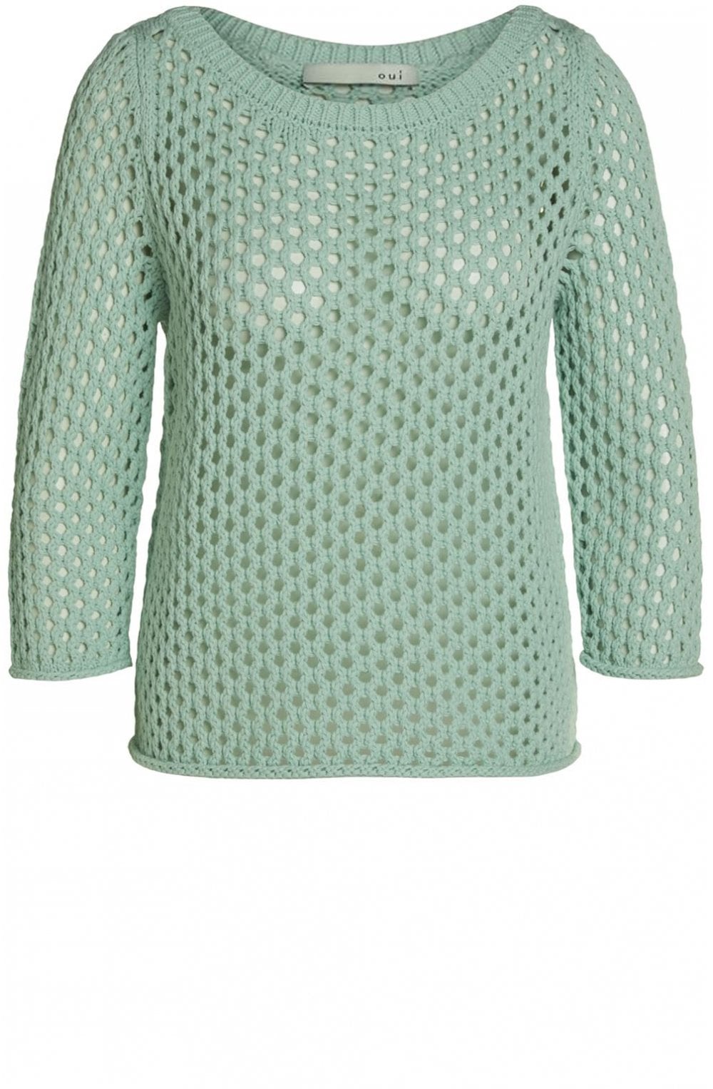 Mint Green Woven Knit Jumper