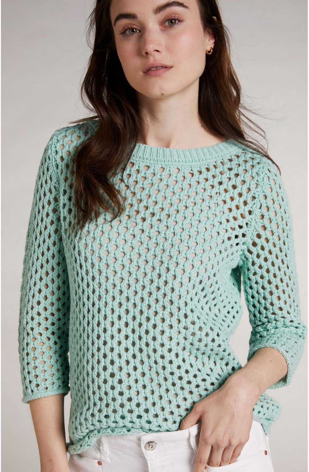 Mint Green Woven Knit Jumper