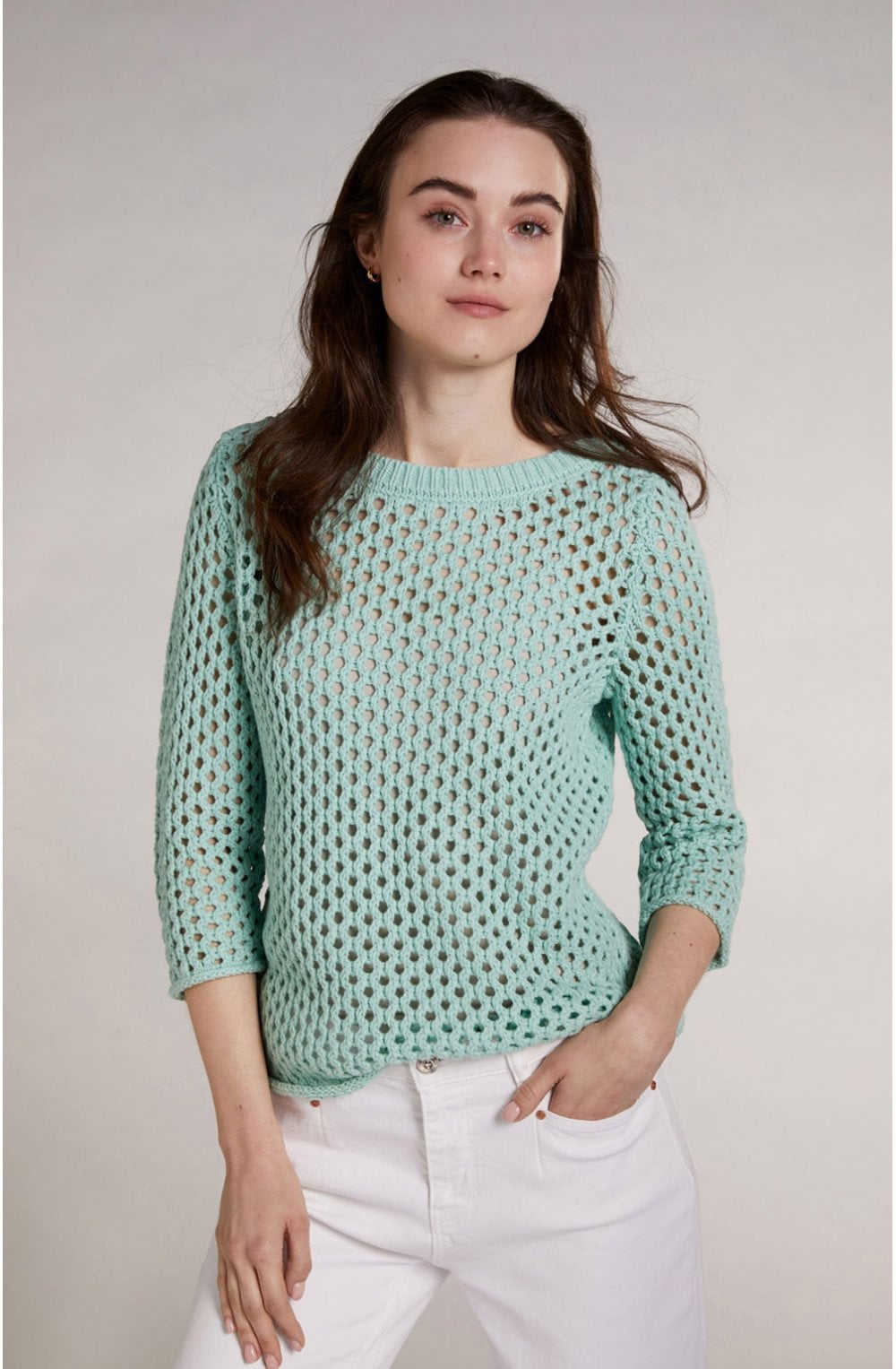Mint Green Woven Knit Jumper