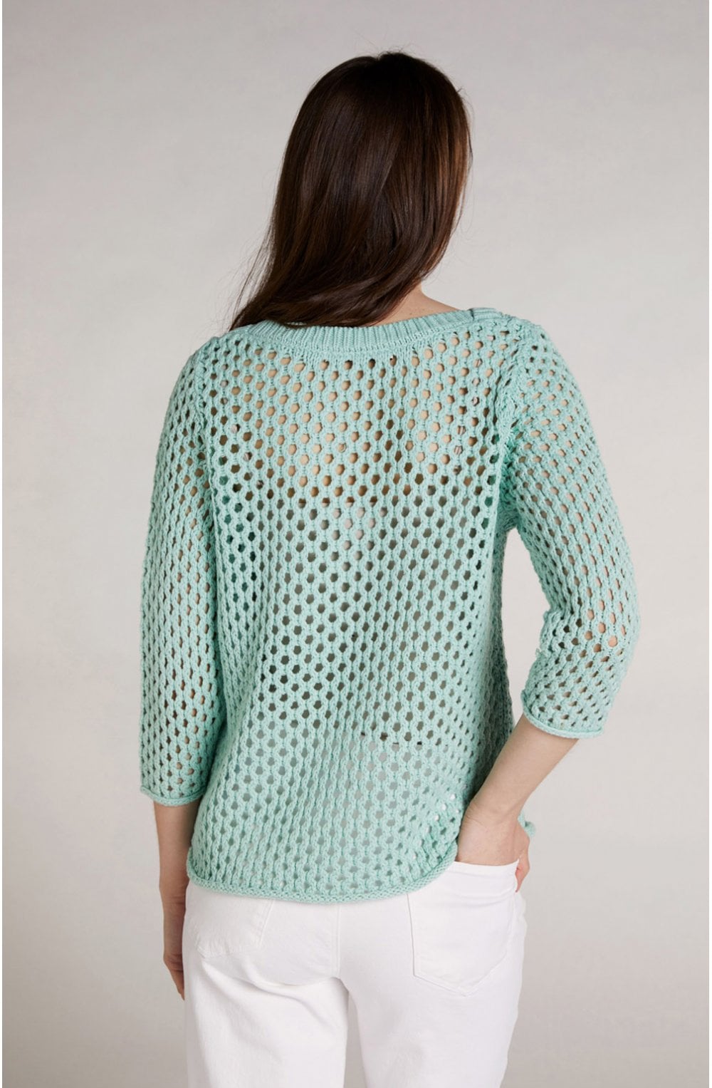 Mint Green Woven Knit Jumper