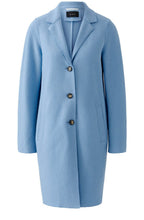 Misty Blue Boiled Wool Coat