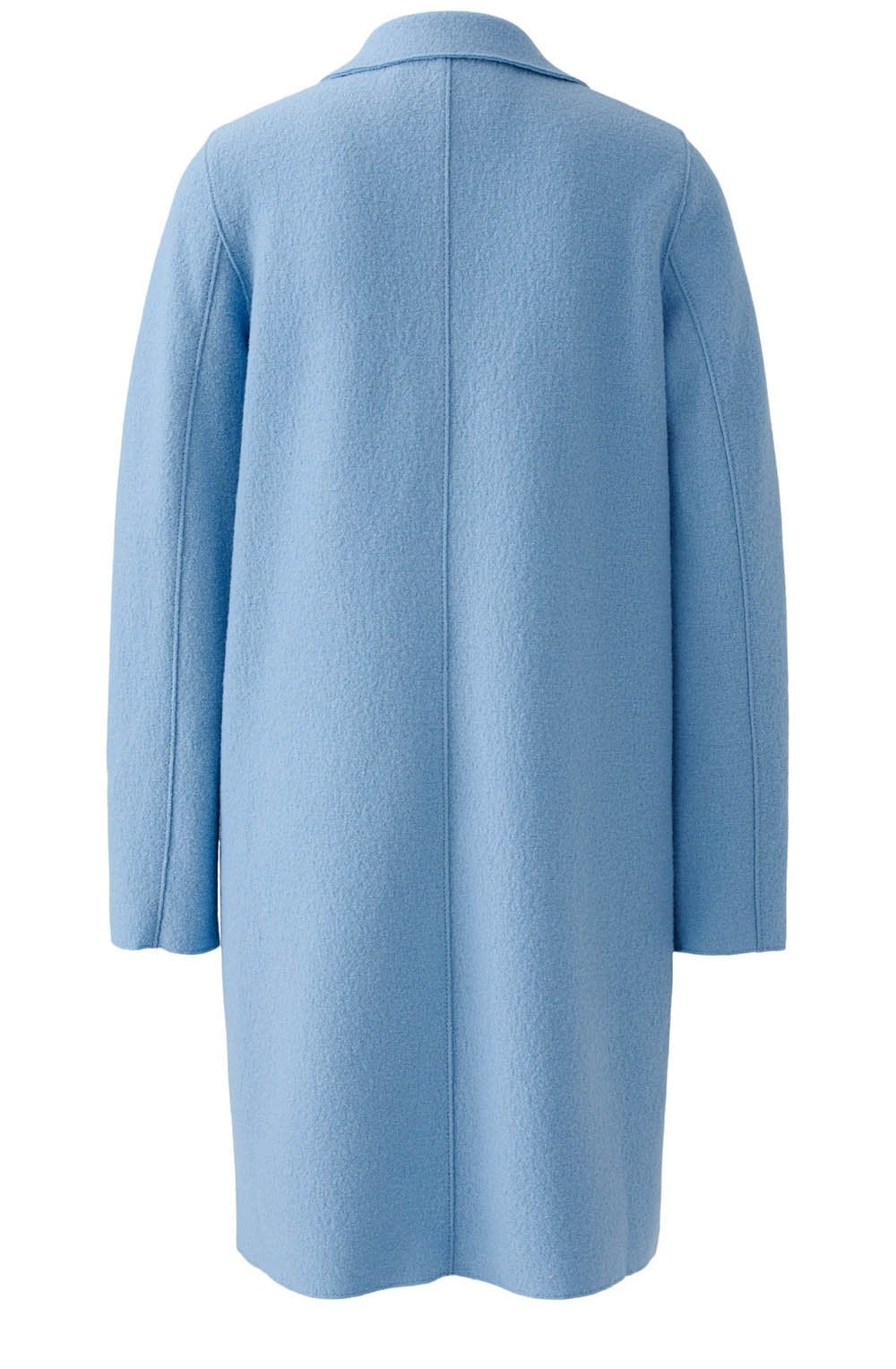 Misty Blue Boiled Wool Coat