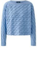 Misty Blue Cable Knit Boxy Jumper