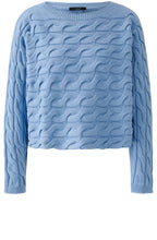 Misty Blue Cable Knit Boxy Jumper