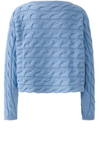 Misty Blue Cable Knit Boxy Jumper