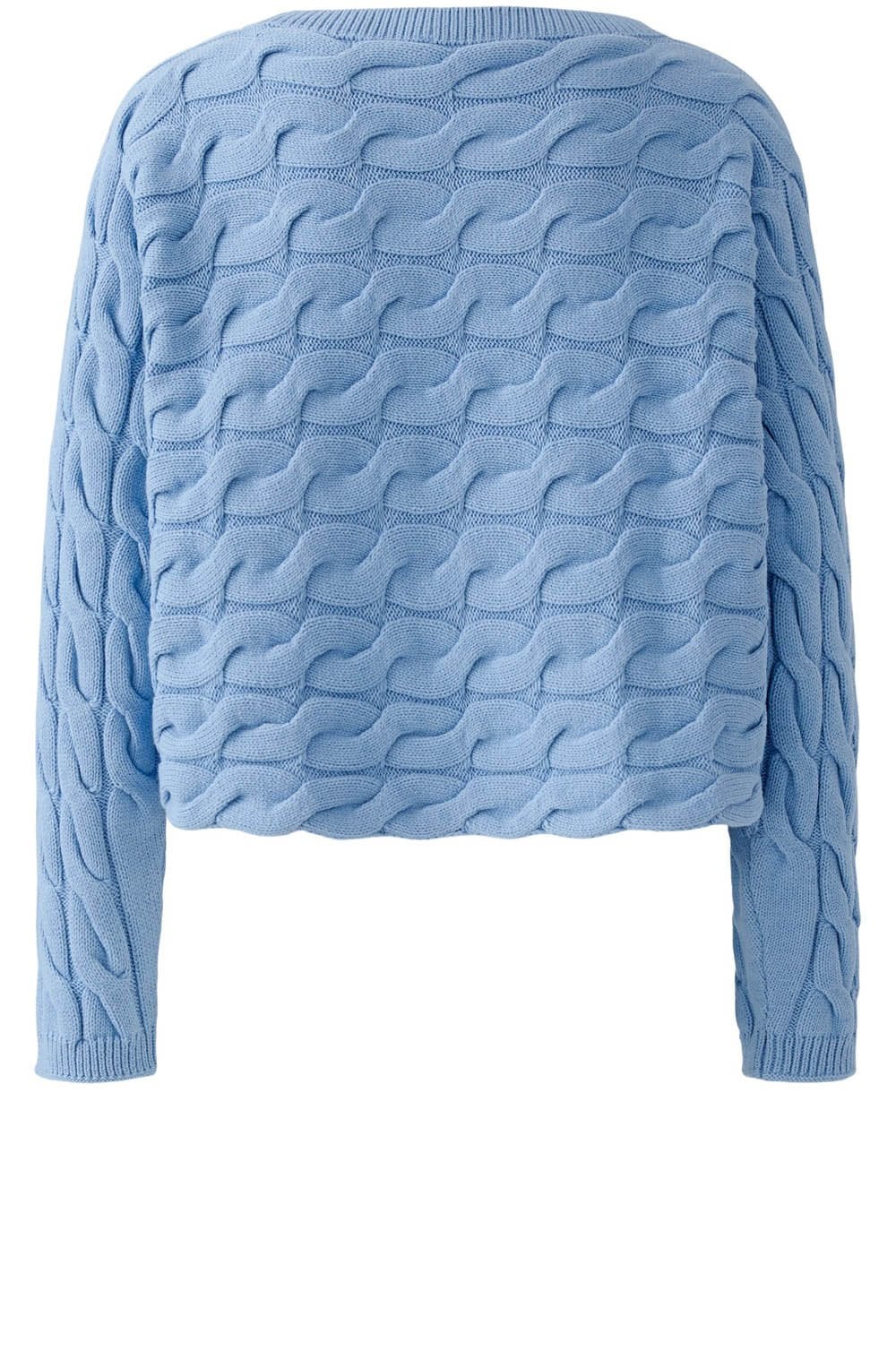 Misty Blue Cable Knit Boxy Jumper