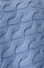 Misty Blue Cable Knit Boxy Jumper