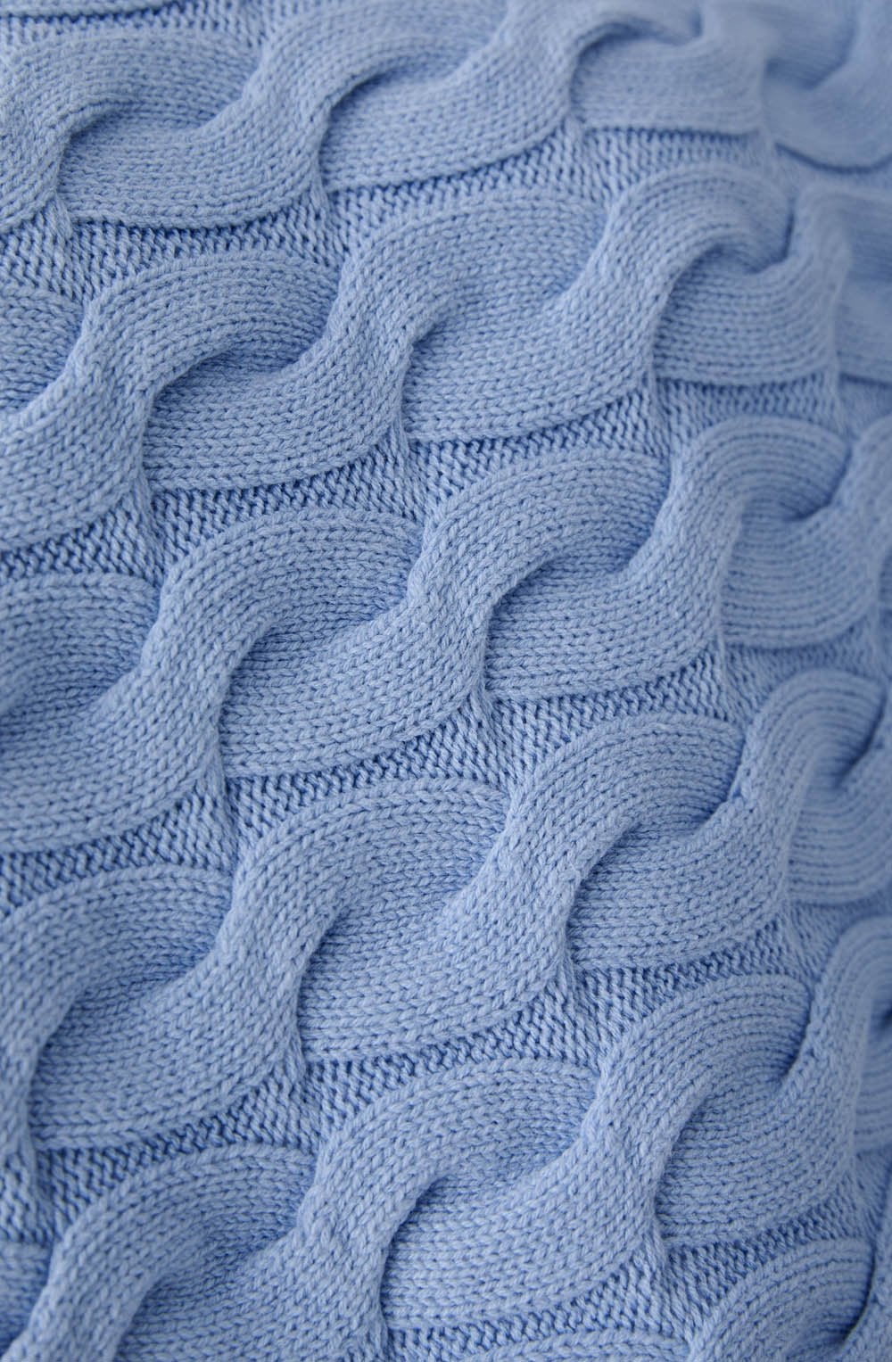 Misty Blue Cable Knit Boxy Jumper
