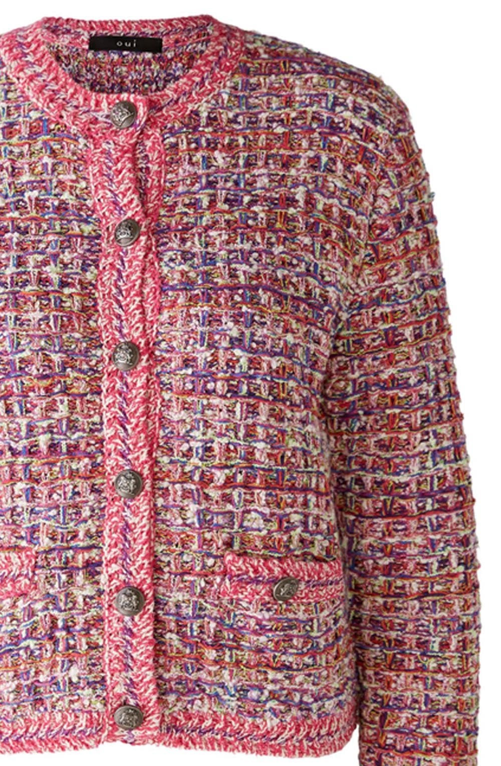 Mixed Lilac Boucle Yarn French Style Cardigan