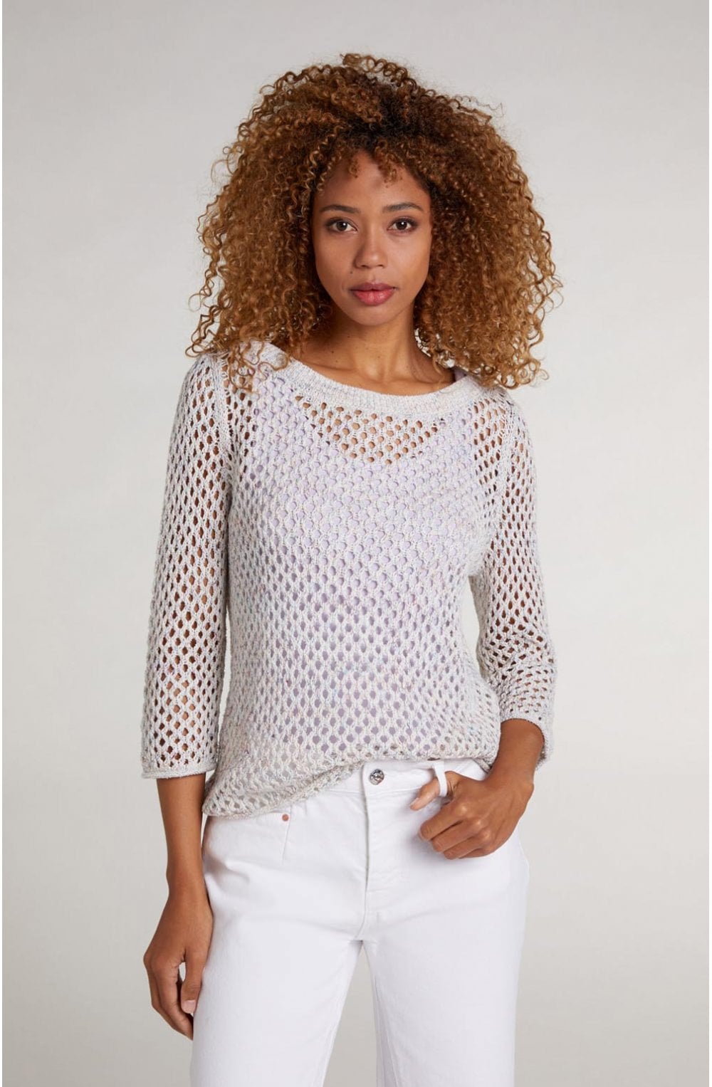 Mixed Woven Knit Jumper