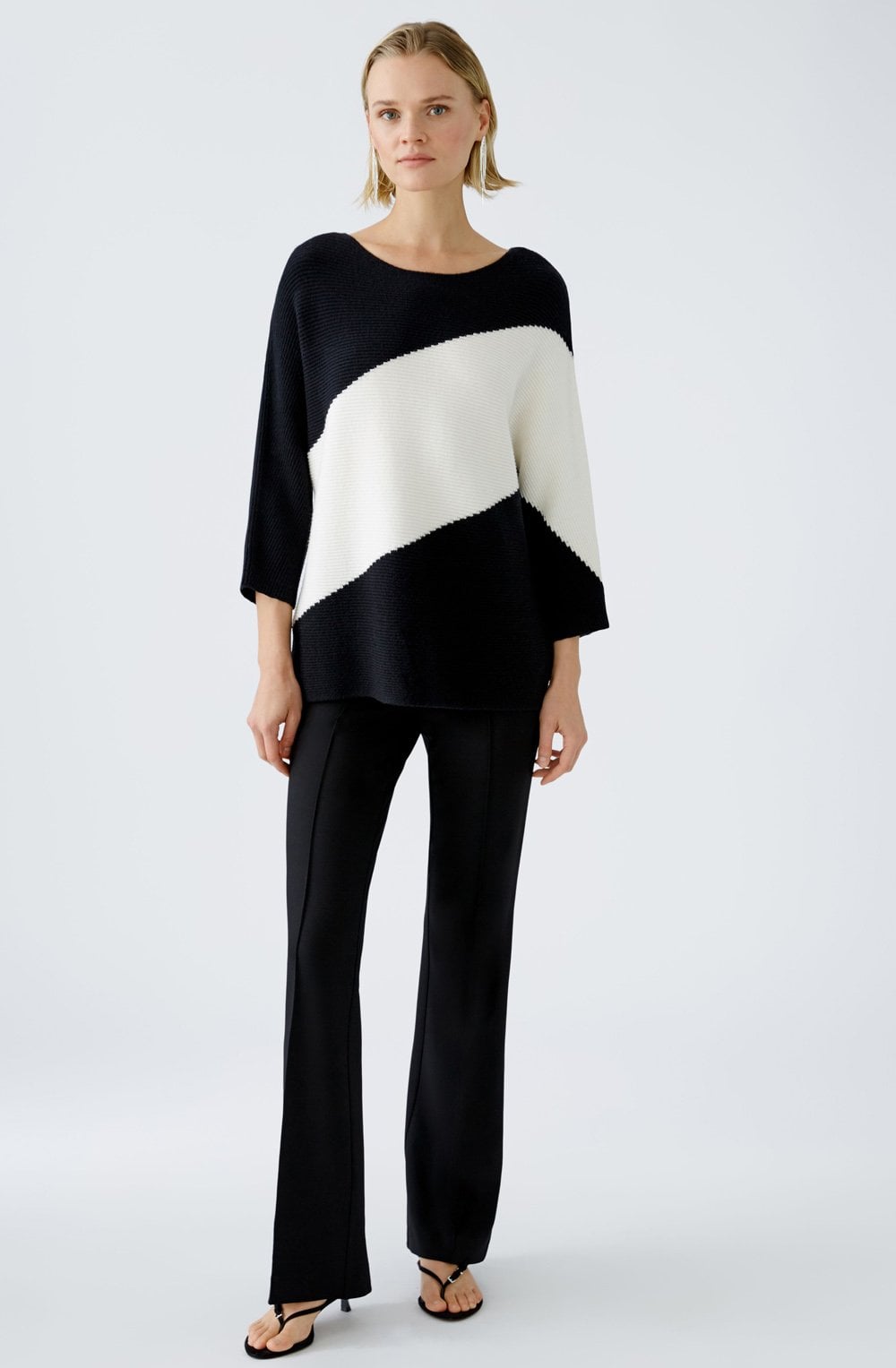 Monochrome Graphic Stripe Jumper