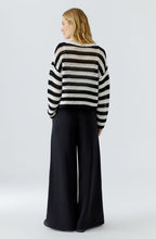 Monochrome Open Weave Striped Jumper