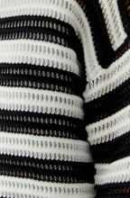 Monochrome Open Weave Striped Jumper
