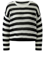 Monochrome Open Weave Striped Jumper